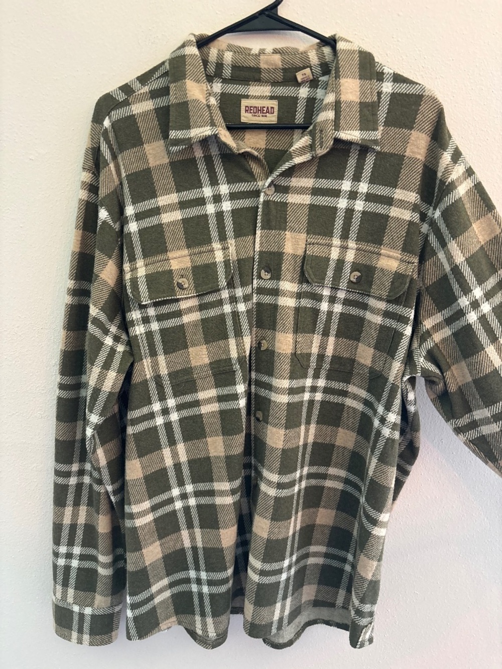 RedHead Green and Cream Soft Flannel